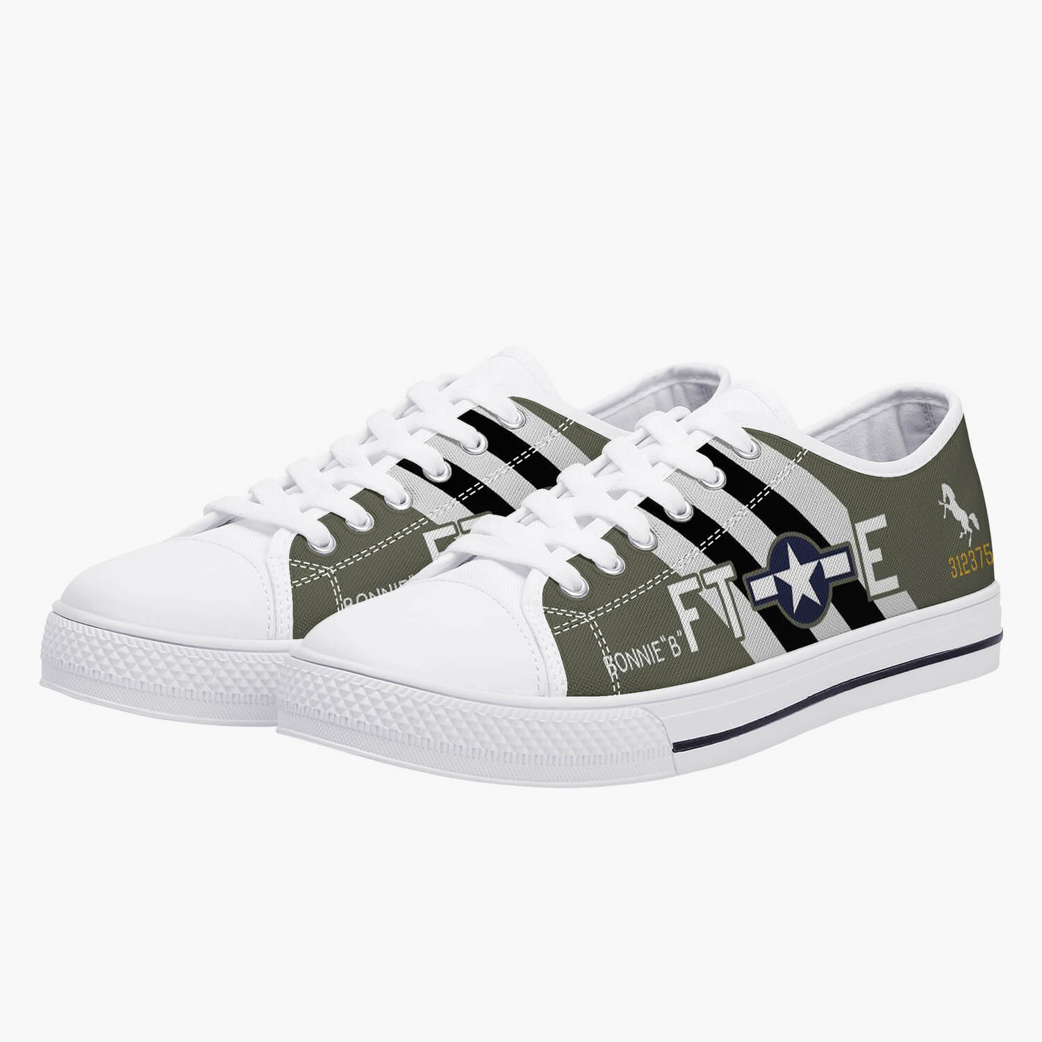 P-51 "Bonnie B" Low Top Canvas Shoes - I Love a Hangar