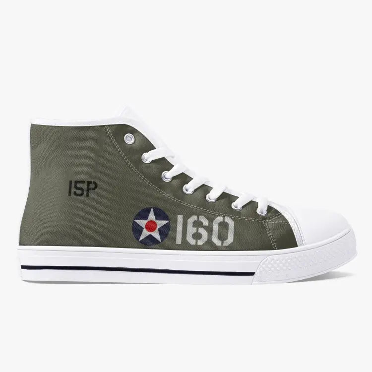 P-40 "#160" of 2LT George Welch High Top Canvas Shoes - I Love a Hangar