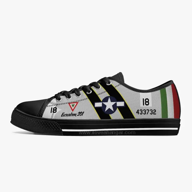 P-47 Mexican Air Force Low Top Canvas Shoes - I Love a Hangar