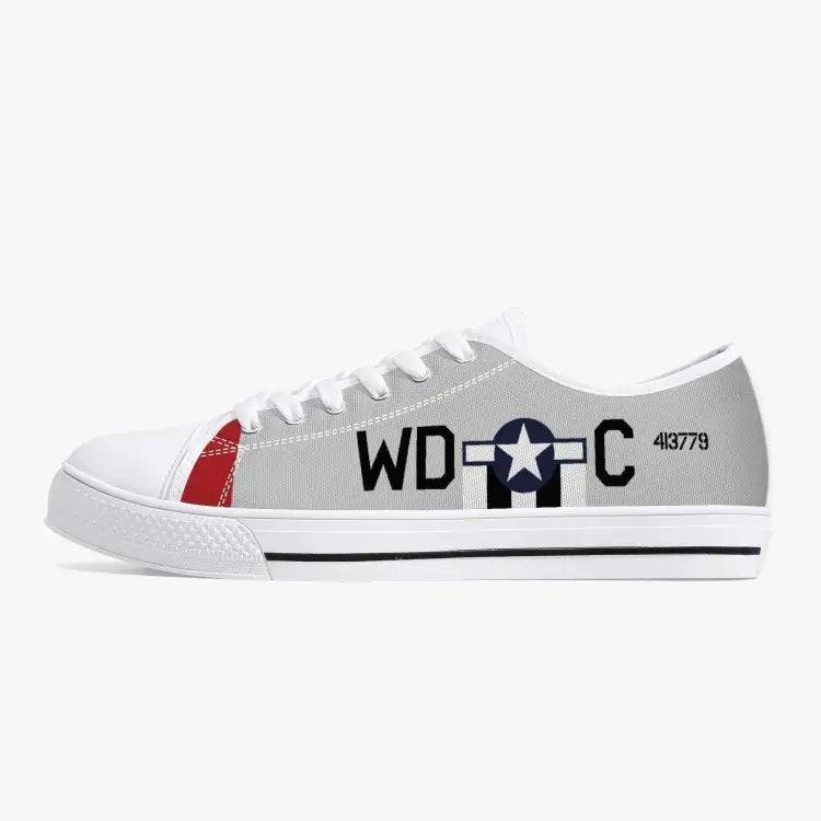 P-51 "WD-C" of Don Blakeslee Low Top Canvas Shoes - I Love a Hangar