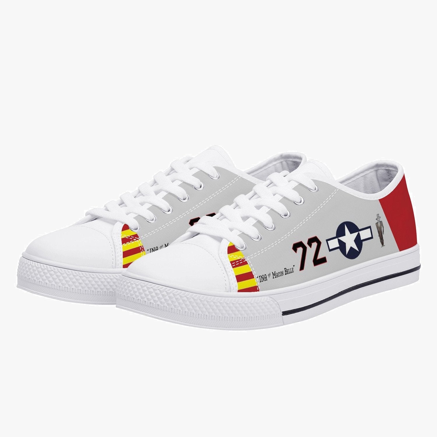 P-51 "Ina The Macon Belle" Low Top Canvas Shoes - I Love a Hangar