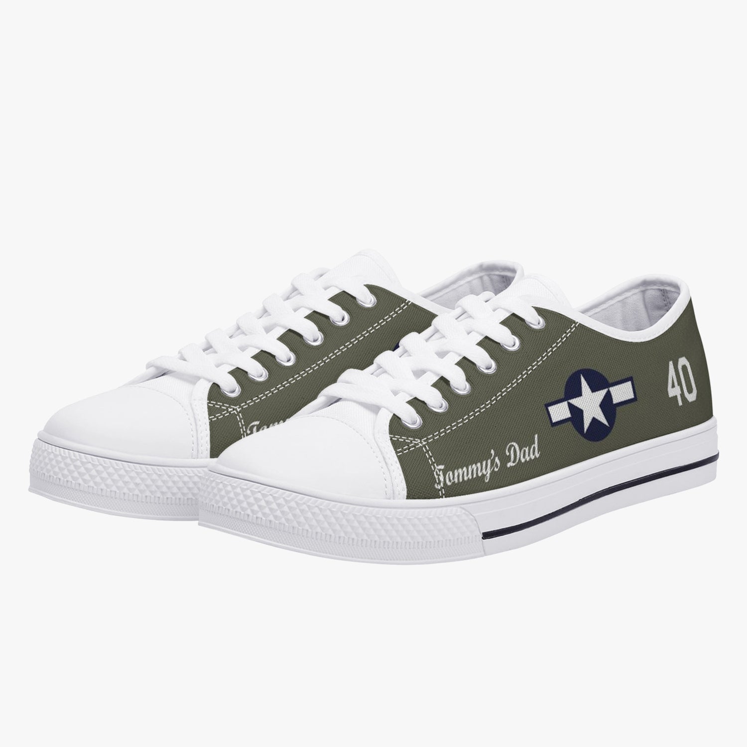 P-51 "Tommy's Dad" Low Top Canvas Shoes - I Love a Hangar