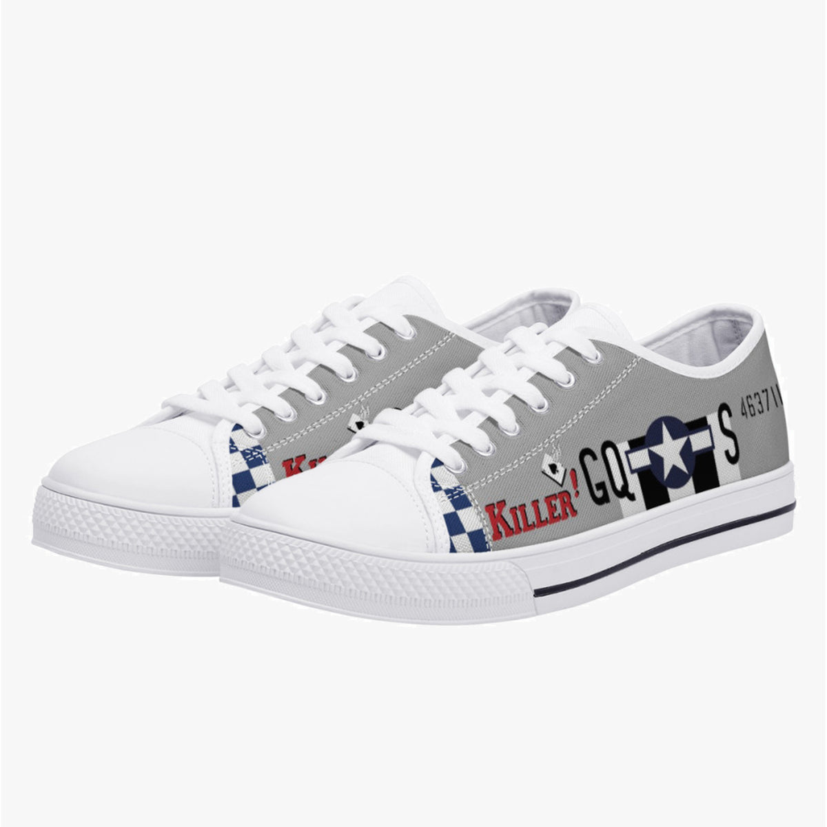 P-51 "Killer!" Low Top Canvas Shoes - I Love a Hangar