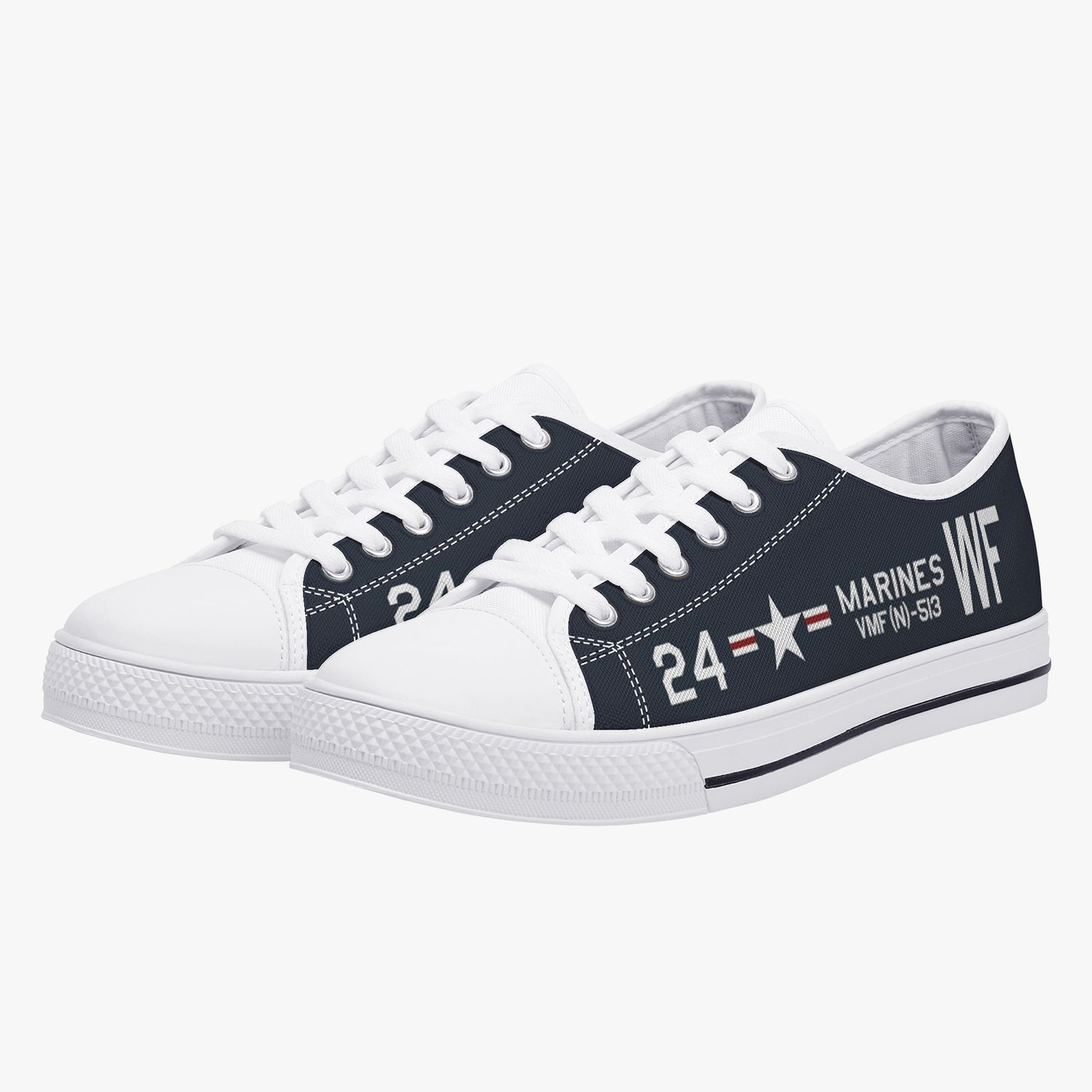 F4U "White 24" Low Top Canvas Shoes - I Love a Hangar