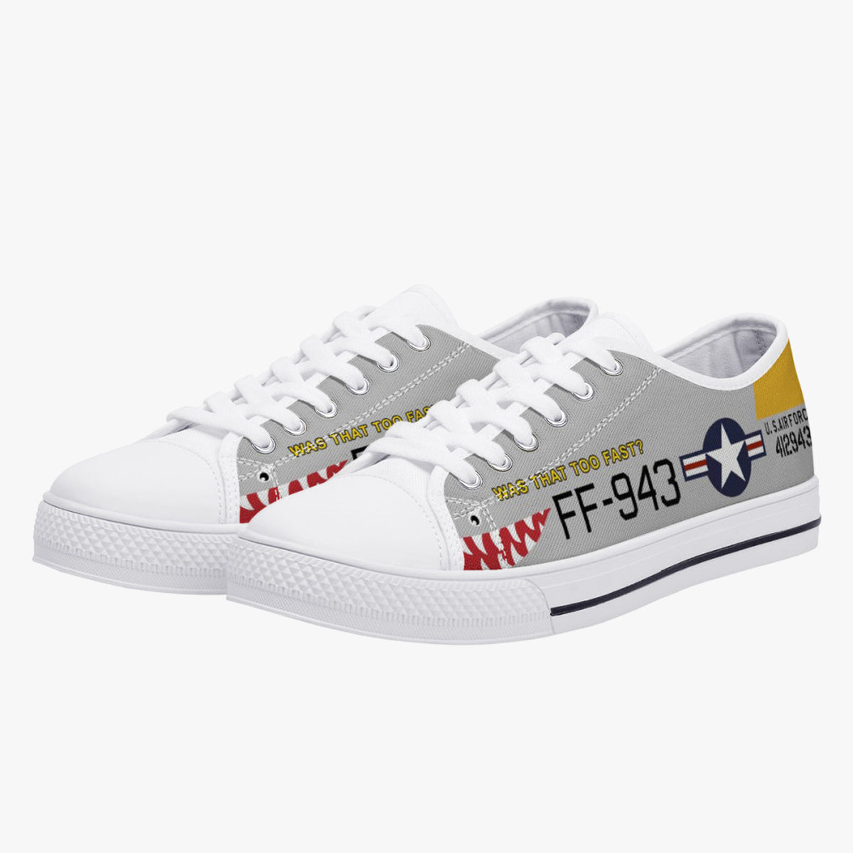 F-51 "Was That Too Fast?" Low Top Canvas Shoes - I Love a Hangar