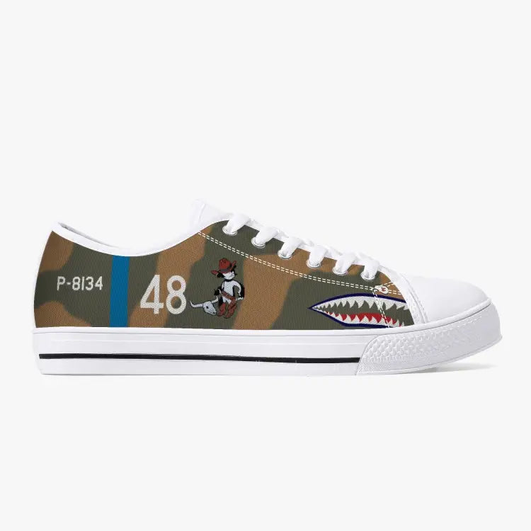 P-40 "White #48" of Tex Hill Low Top Canvas Shoes - I Love a Hangar