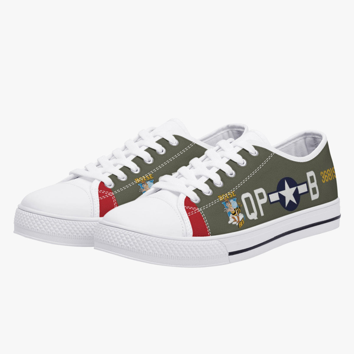 P-51 "Boise Bee" Low Top Canvas Shoes - I Love a Hangar