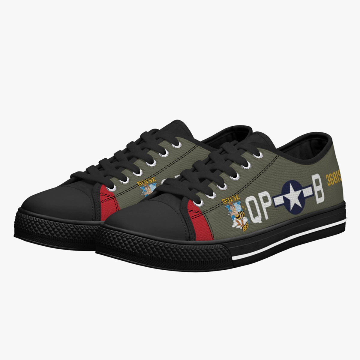 P-51 "Boise Bee" Low Top Canvas Shoes - I Love a Hangar