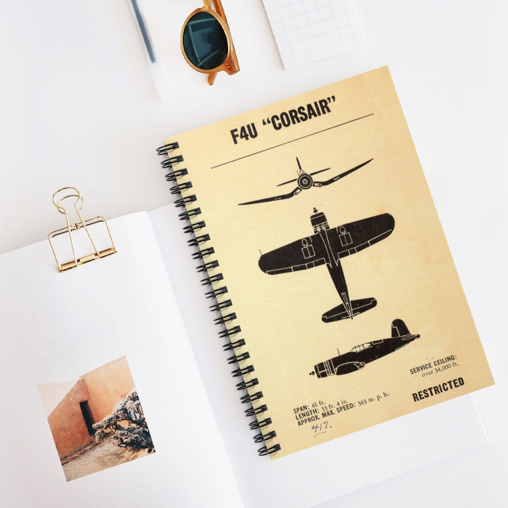 F4U "Corsair" Inspired Spiral Notebook - I Love a Hangar