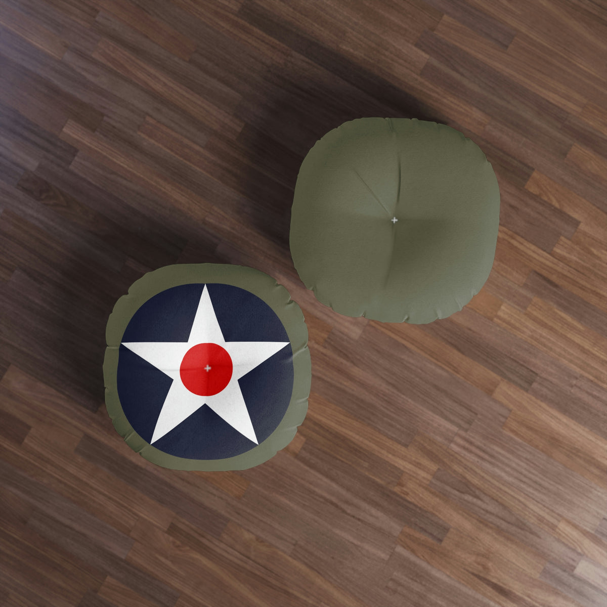 USAAC Tufted Floor Pillow, Round - I Love a Hangar