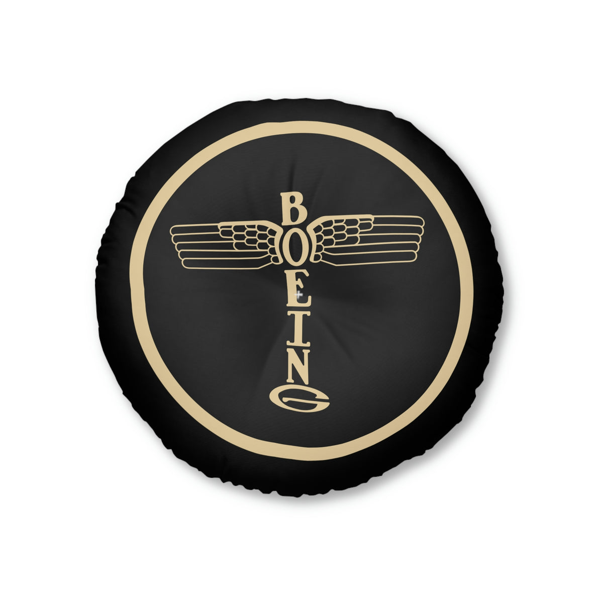 Vintange Style Boeing Yoke Cap Tufted Floor Pillow, Round - I Love a Hangar