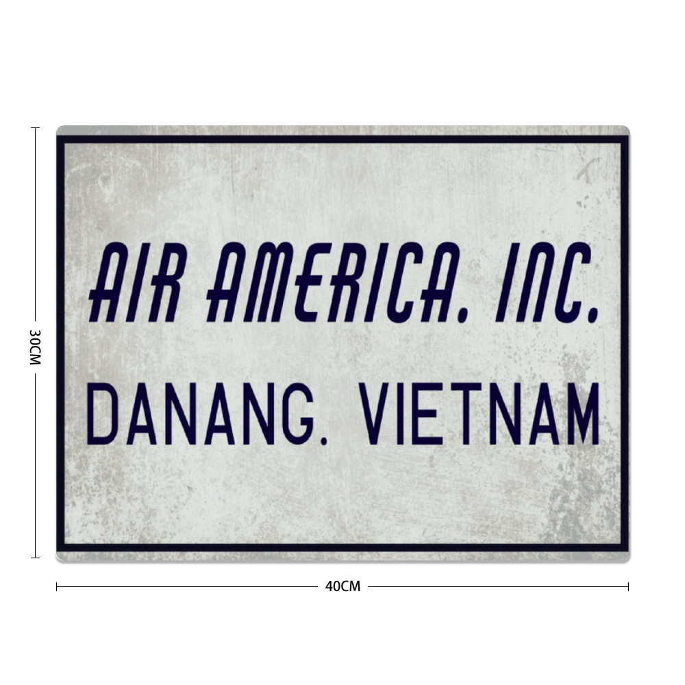 "Air America Inc." Metal Sign 16in x 12in  (Distressed Appearance) - I Love a Hangar