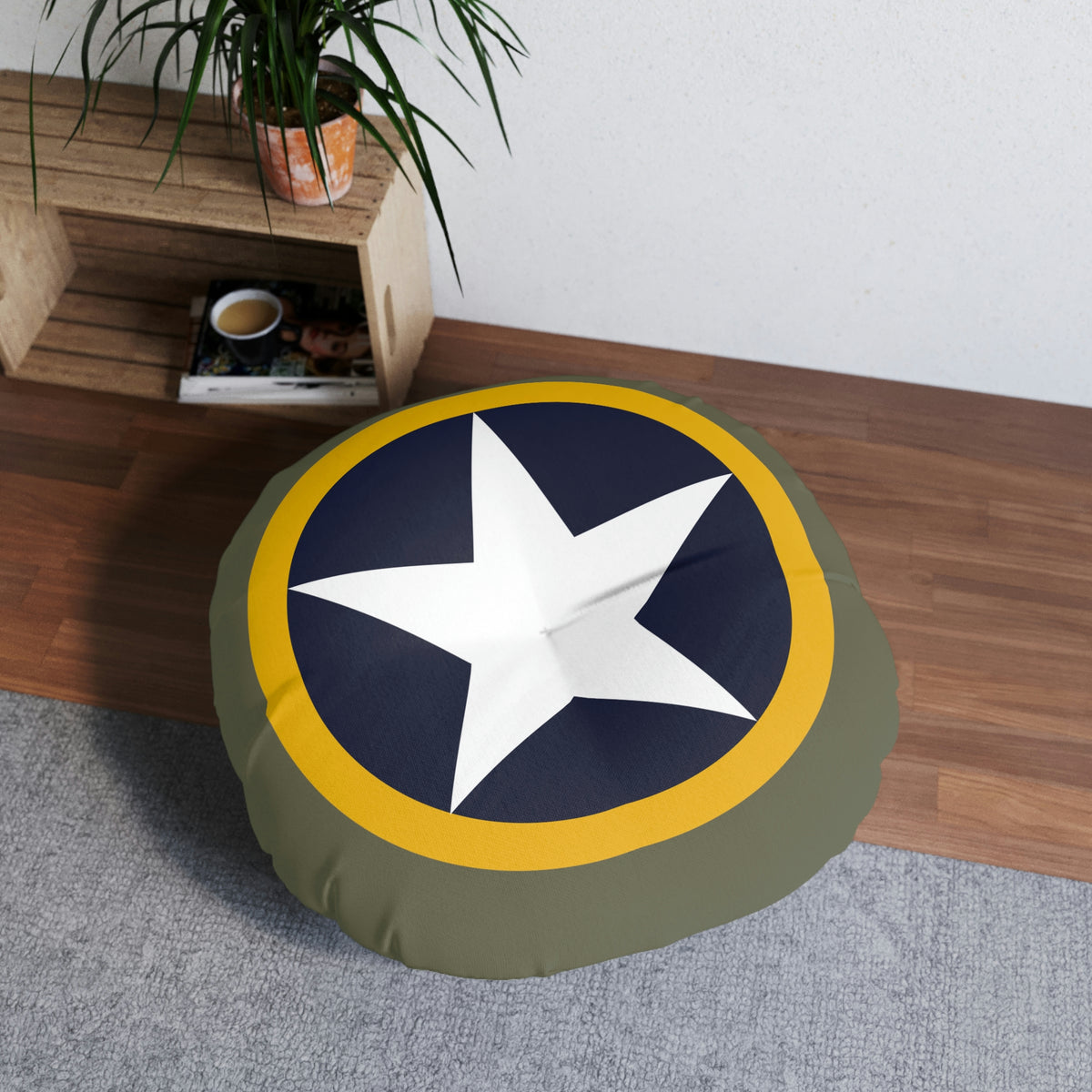 Operatoin Torch Tufted Floor Pillow, Round - I Love a Hangar