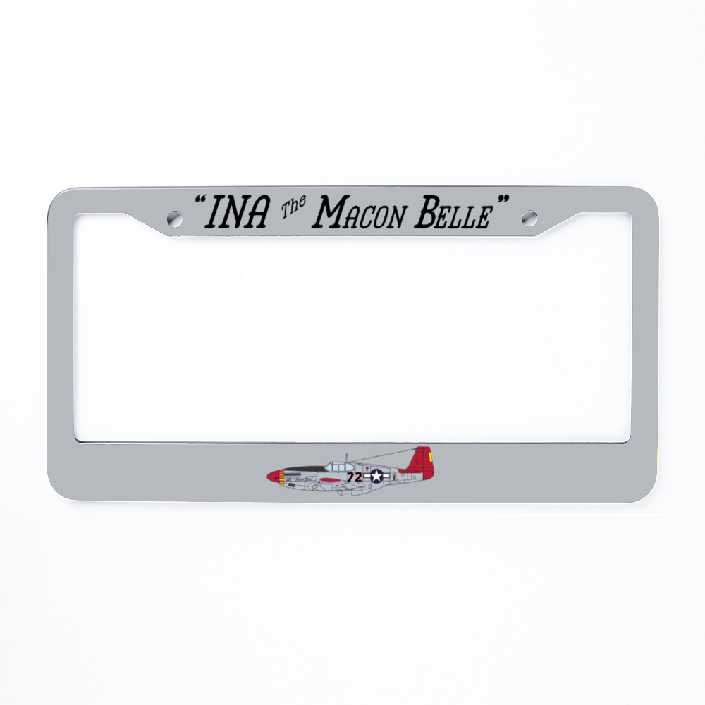 P-51 "Ina The Macon Belle" Inspired License Plate Frame - I Love a Hangar