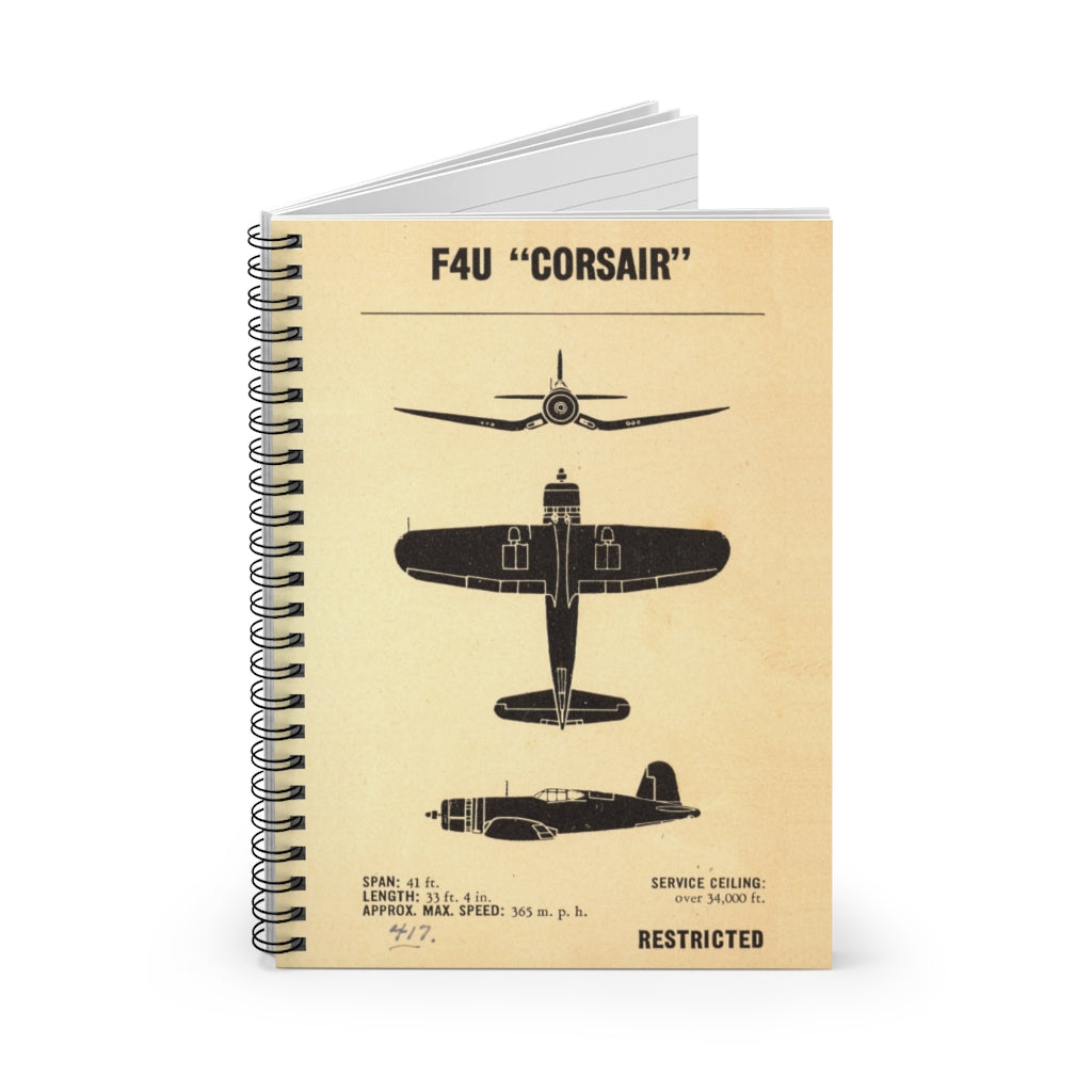 F4U "Corsair" Inspired Spiral Notebook - I Love a Hangar