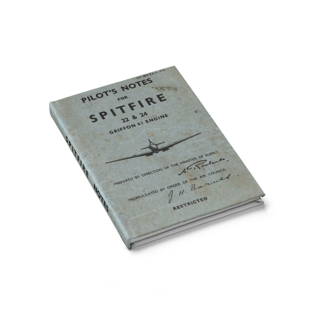 Supermarine "Spitfire" Inspired Hardcover Journal - I Love a Hangar