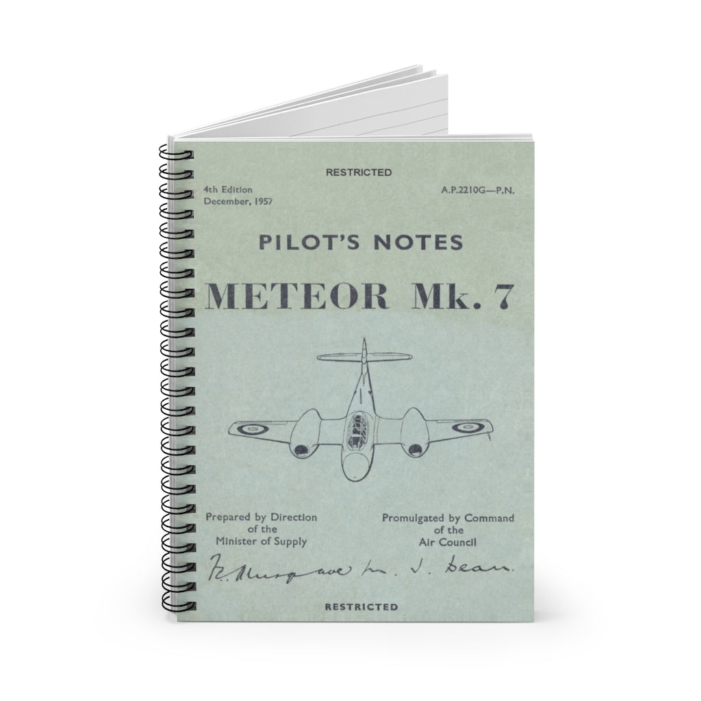 Gloster "Meteor" Inspired Spiral Notebook - I Love a Hangar