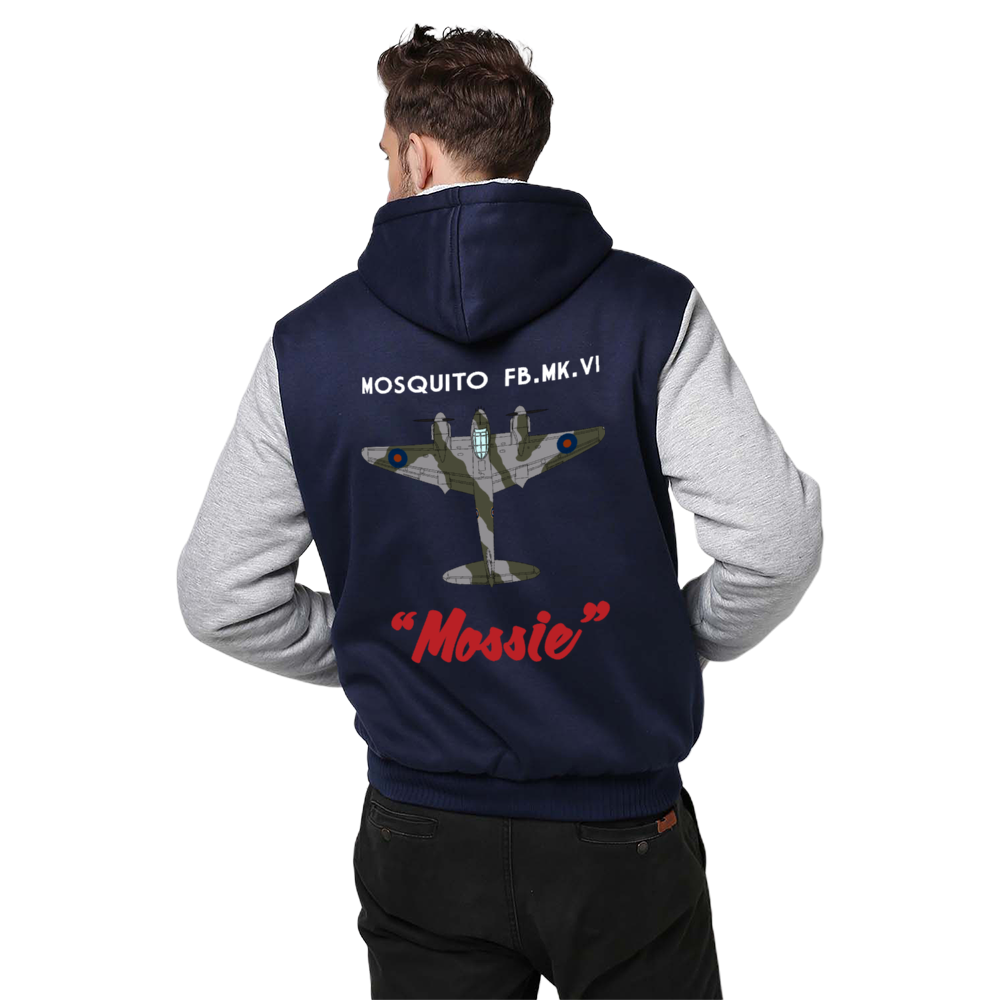 DH.98 Mosquito  "Mossie" Sherpa Lined Full Zip Hoodie - I Love a Hangar