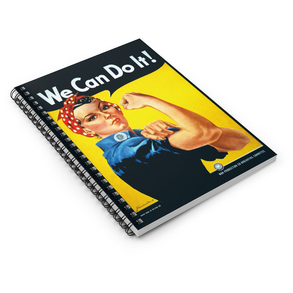 Rosie The Riveter "We Can Do It!" Inspired Spiral Notebook - I Love a Hangar