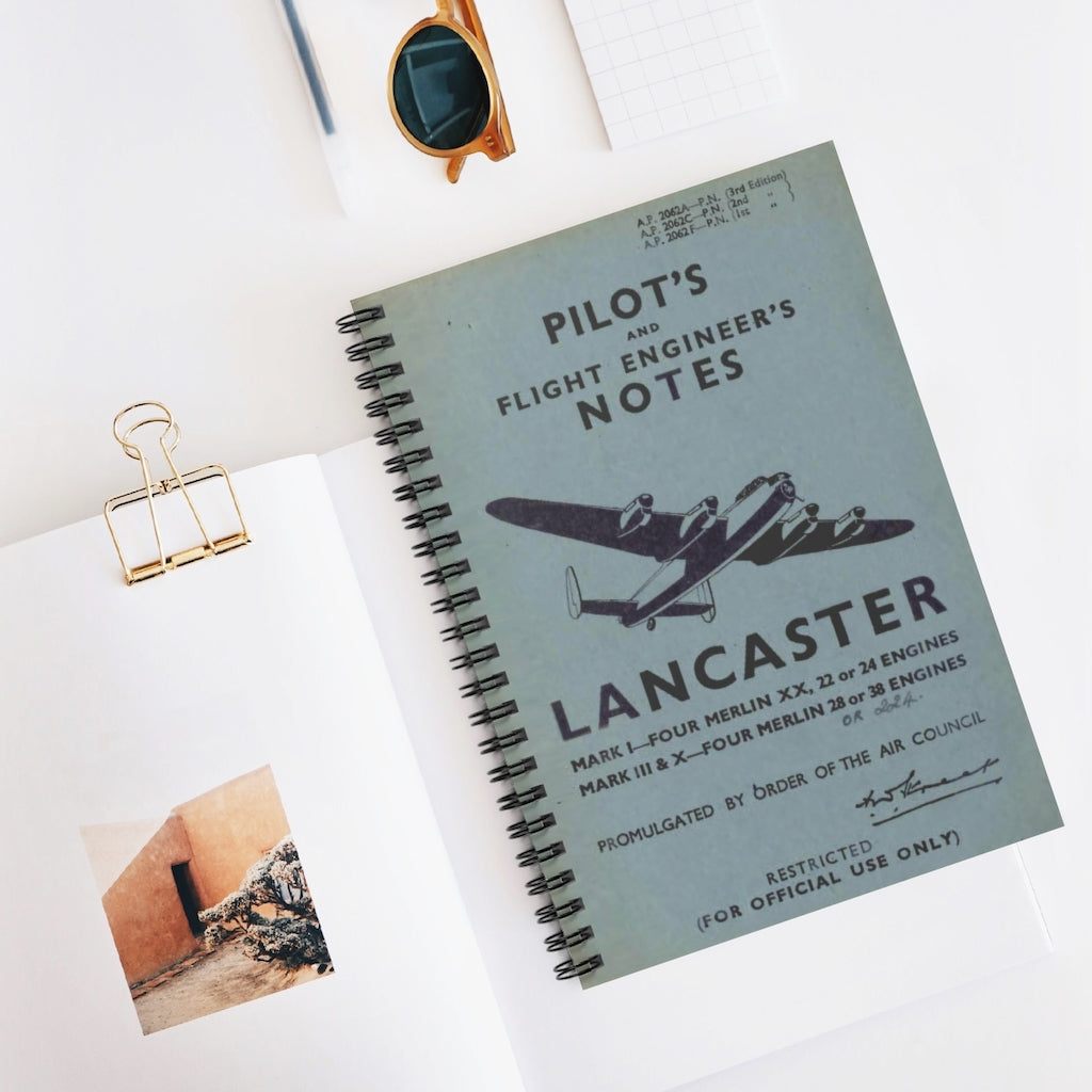 Avro "Lancaster" Inspired Spiral Notebook - I Love a Hangar