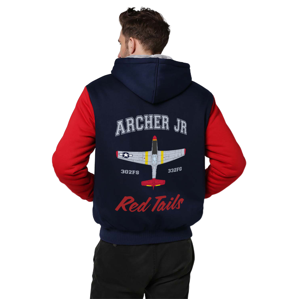 P-51 "Ina the Macon Belle" Sherpa Lined Full Zip Hoodie - I Love a Hangar