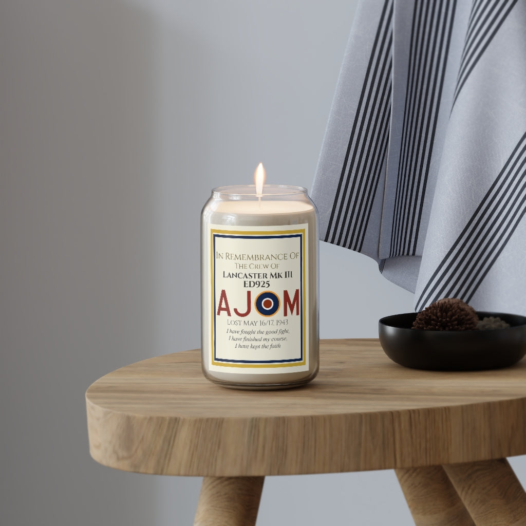 13.75 oz. Customizable Memorial Candle For Aircraft Crew (RAF/RAAF/RCAF) - I Love a Hangar