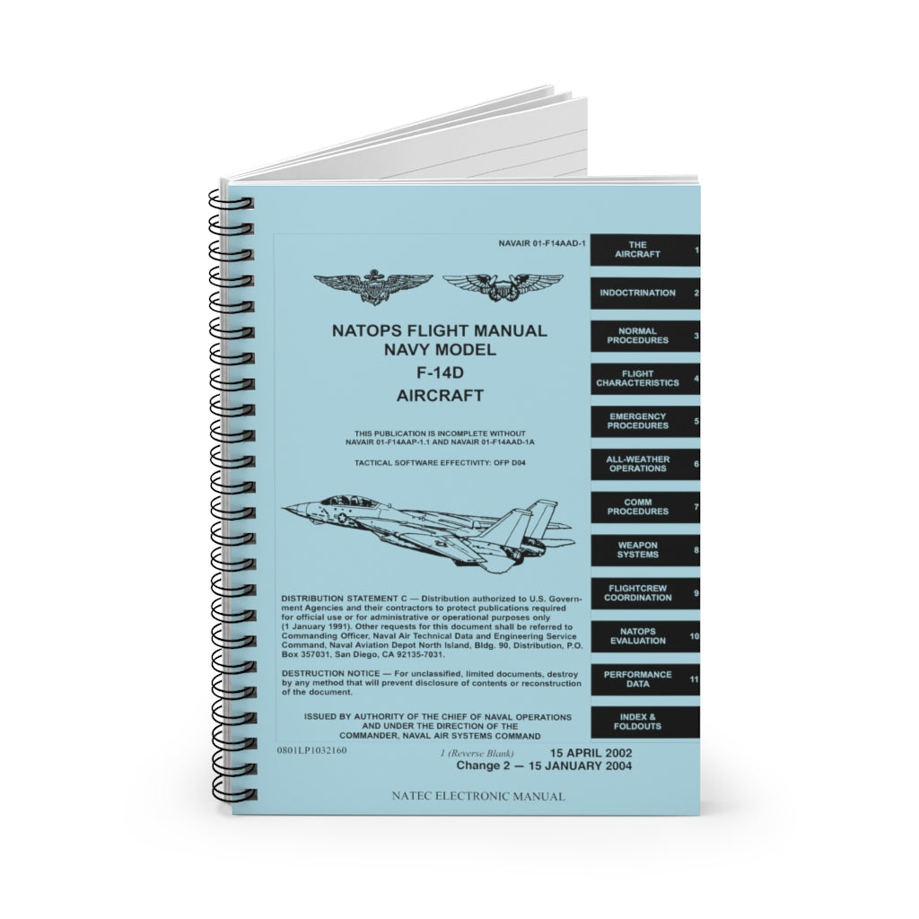 F-14 NATOPS Inspired Spiral Notebook - I Love a Hangar