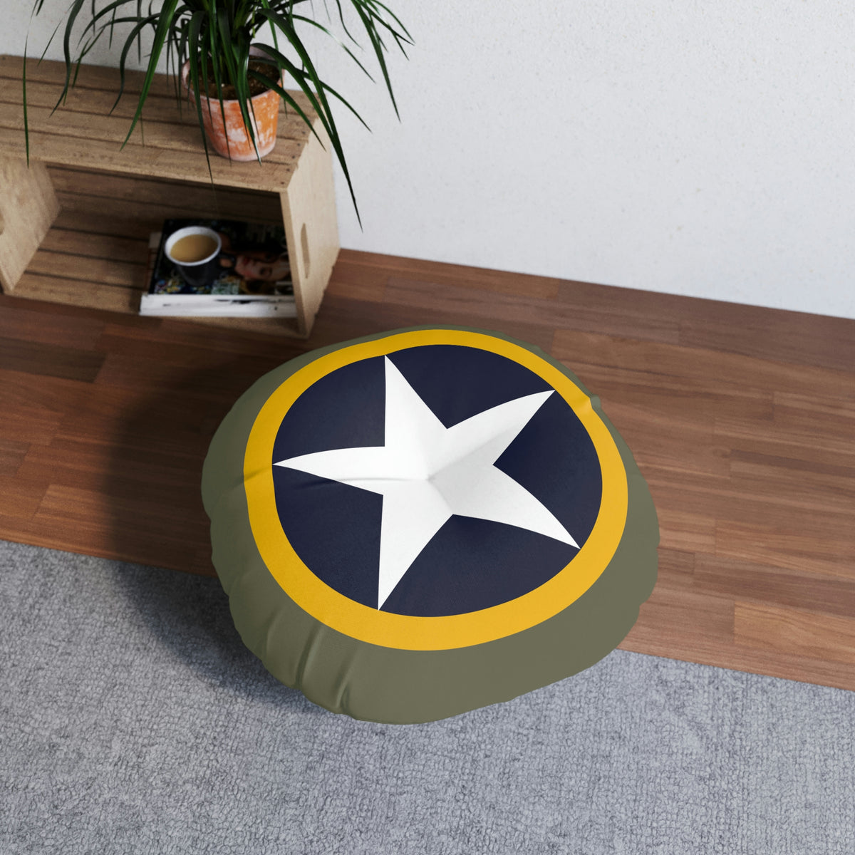 Operatoin Torch Tufted Floor Pillow, Round - I Love a Hangar
