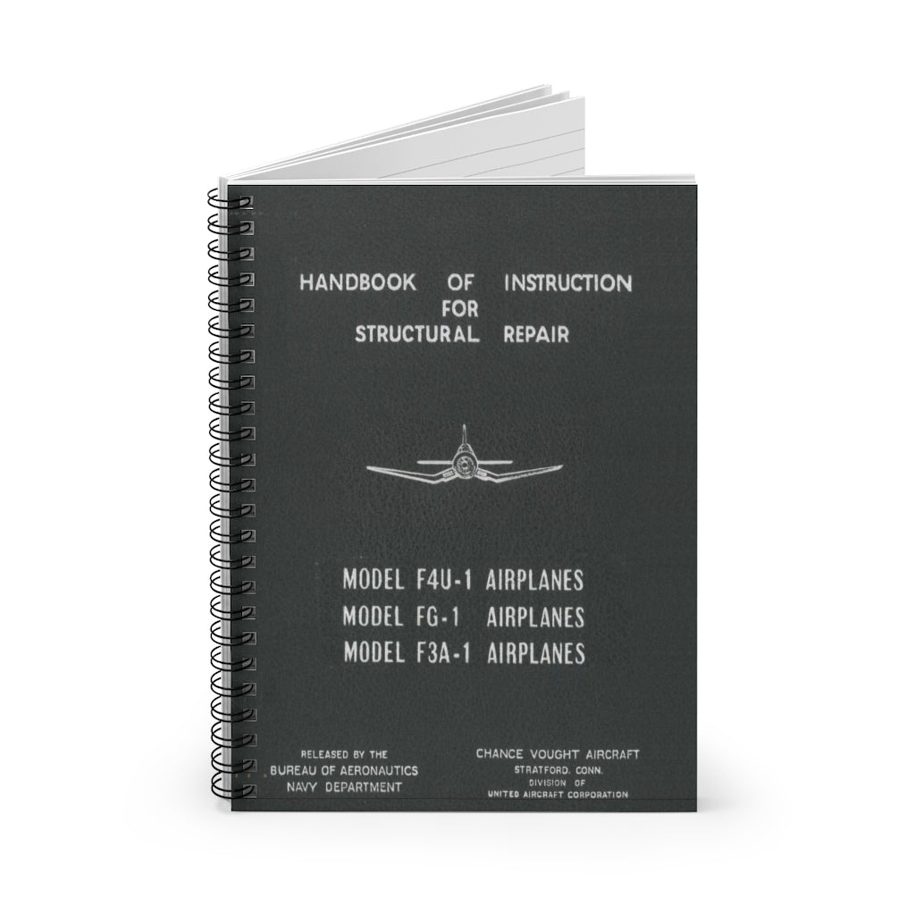 F4U "Corsair" Structural Repair Inspired Spiral Notebook - I Love a Hangar