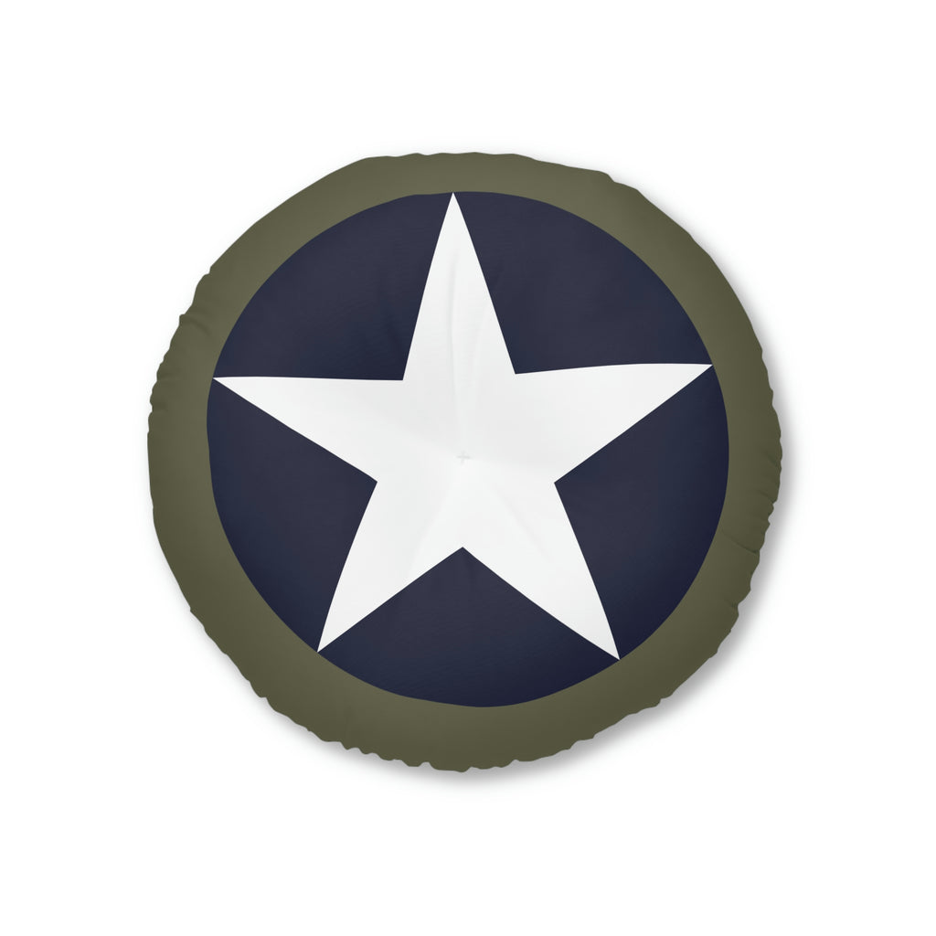 USAAF Tufted Floor Pillow, Round - I Love a Hangar