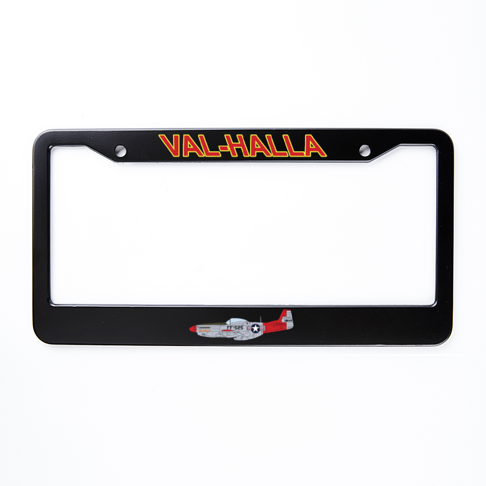 P-51 Valhalla Personalized License Plate Frame, Car License Plate Covers Holders Customize 2 Hole Anti-Theft (Aluminum) - I Love a Hangar