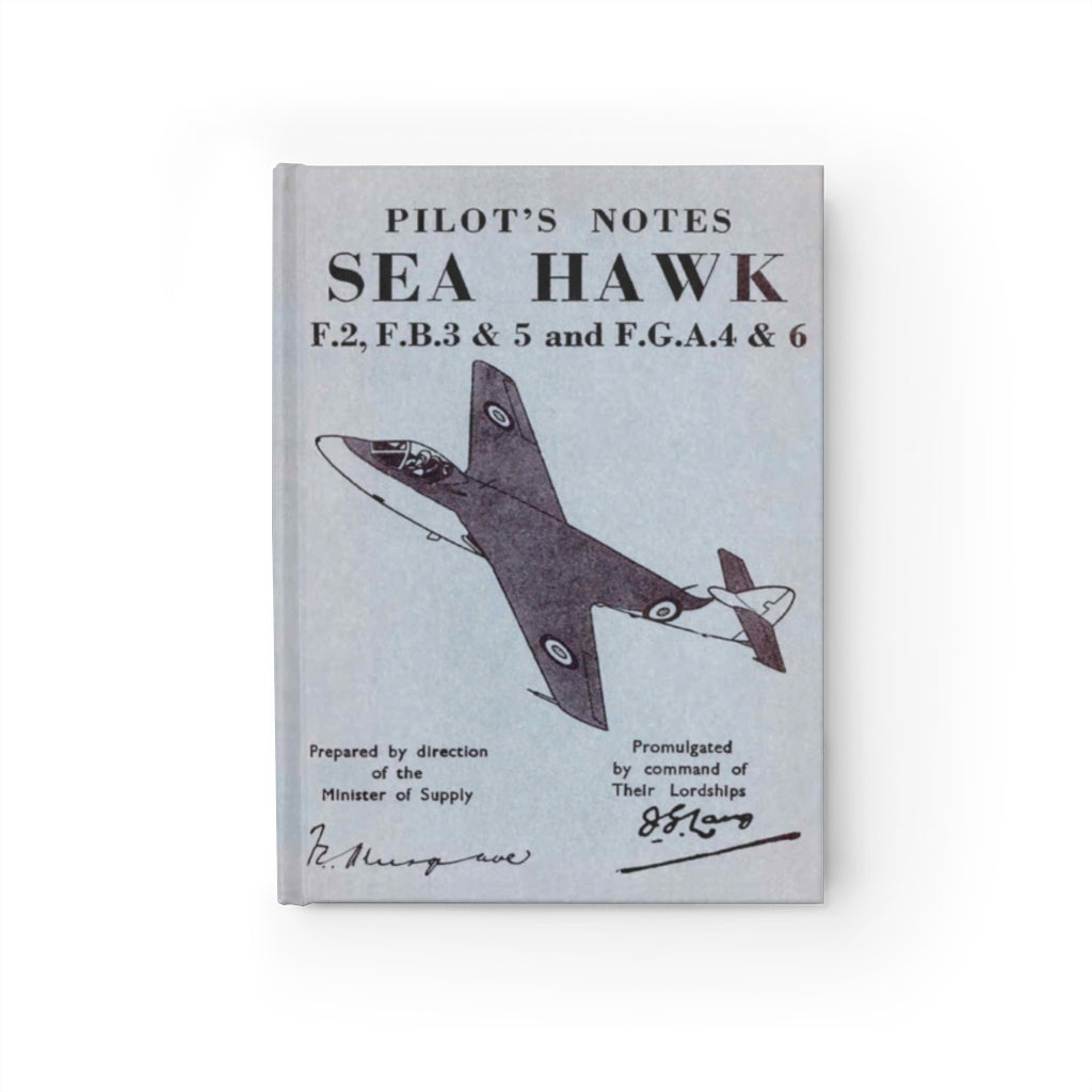 Hawker "Sea Hawk" Inspired Hardcover Journal - I Love a Hangar