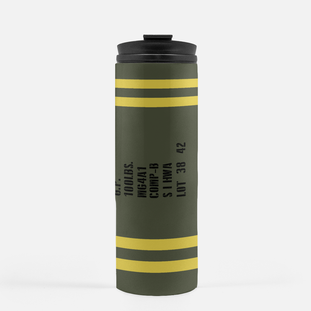 General Purpose WWII 100lbs Bomb Inspired Thermal Tumbler (16 Oz.) - I Love a Hangar