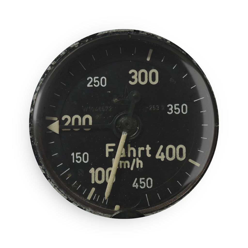Luftwaffe Air Speed Indicator Button Magnet, Round (1 & 10 pcs) - I Love a Hangar