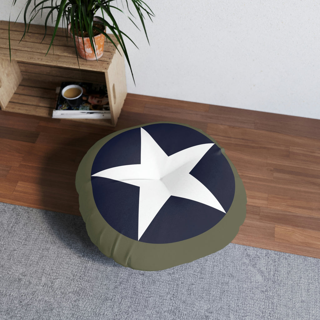 USAAF Tufted Floor Pillow, Round - I Love a Hangar