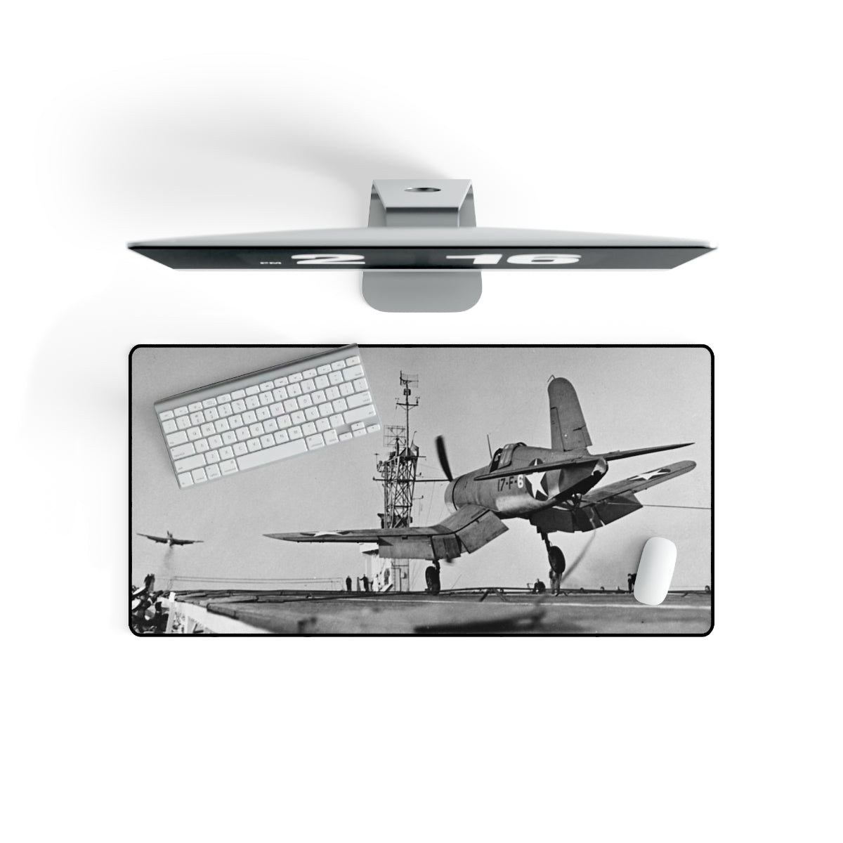 F4U Corsair Landing Desk Mat - I Love a Hangar
