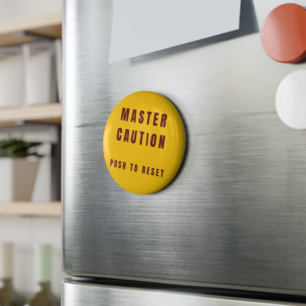 "Master Caution" Button Magnet, Round (1 & 10 pcs) - I Love a Hangar
