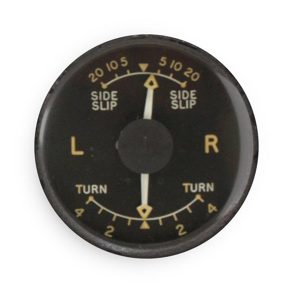 Lancaster Turn & Slip Indicator Button Magnet, Round (1 & 10 pcs) - I Love a Hangar