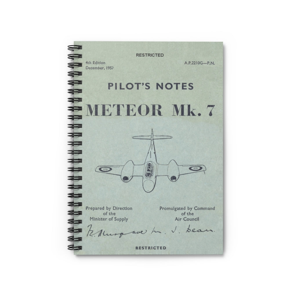 Gloster "Meteor" Inspired Spiral Notebook - I Love a Hangar