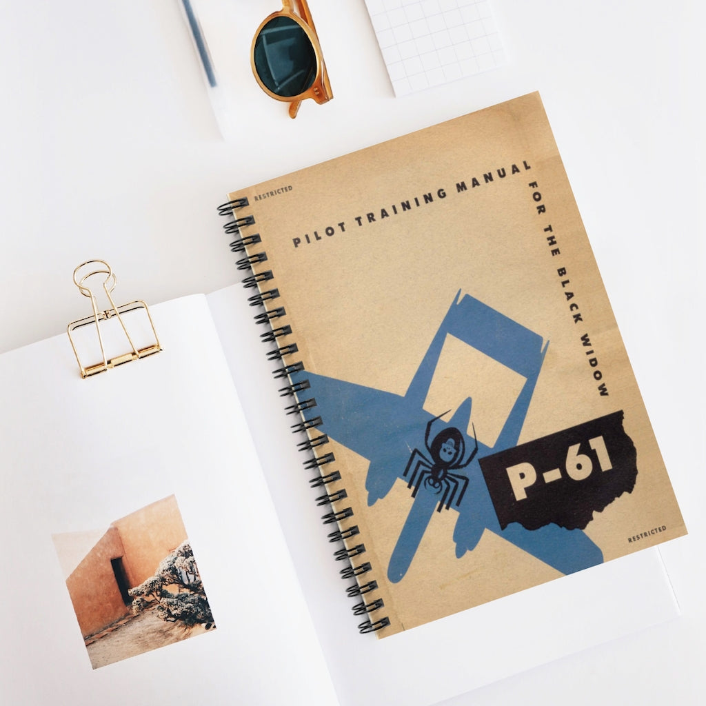 P-61 "Black Widow" Inspired Spiral Notebook - I Love a Hangar