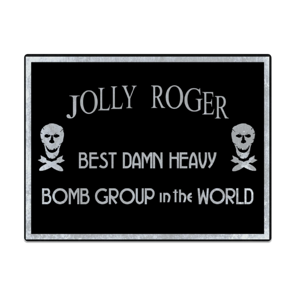90th Bombardment Group "Jolly Roger" Metal Sign 16in x 12in (Distressed Appearance) - I Love a Hangar