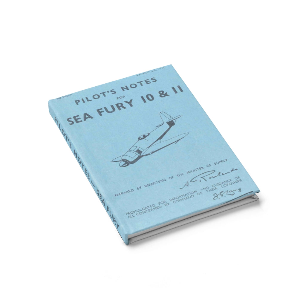 Hawker "Sea Fury" Inspired Hardcover Journal - I Love a Hangar