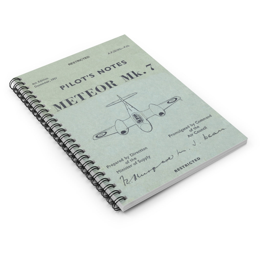 Gloster "Meteor" Inspired Spiral Notebook - I Love a Hangar