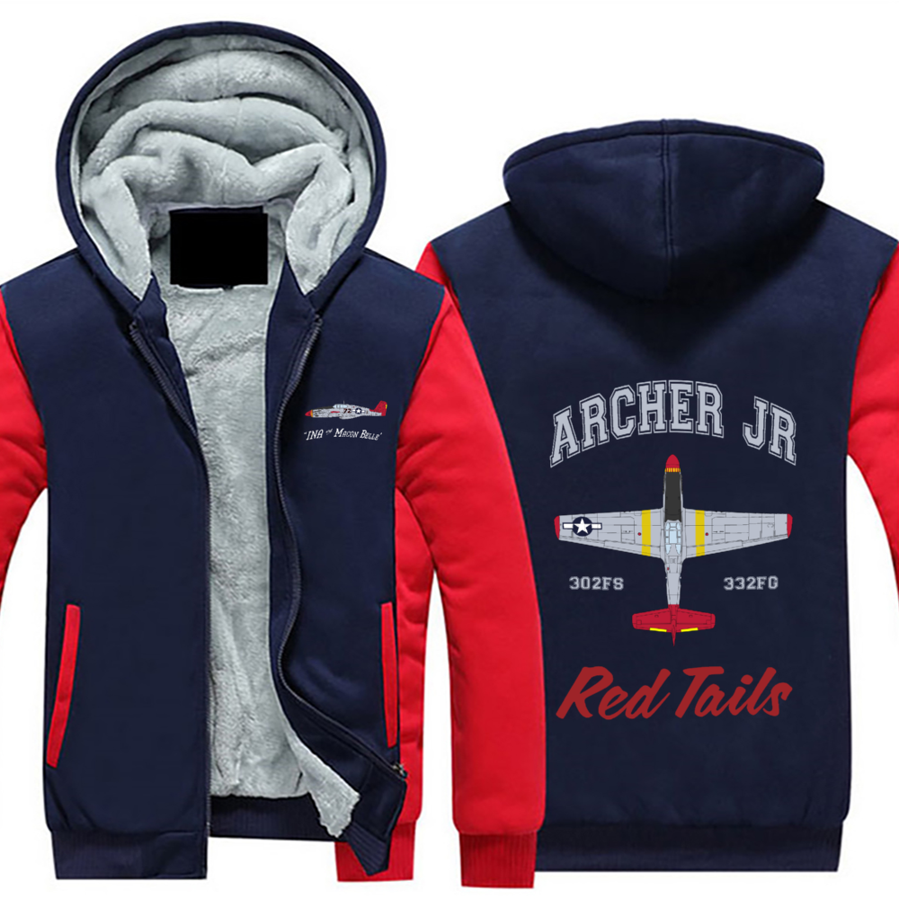 P-51 "Ina the Macon Belle" Sherpa Lined Full Zip Hoodie - I Love a Hangar