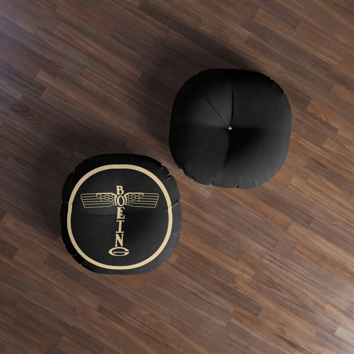 Vintange Style Boeing Yoke Cap Tufted Floor Pillow, Round - I Love a Hangar