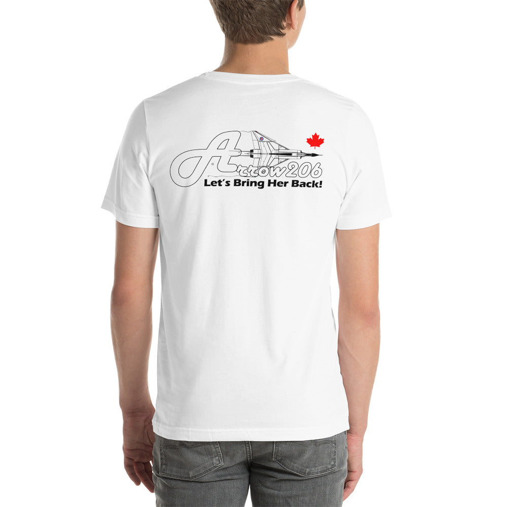 CF-105 Arrow #206 Short-Sleeve Unisex T-Shirt - I Love a Hangar